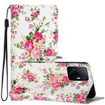 For Xiaomi Mi 11T / Mi 11T Pro Colored Drawing Leather Phone Case(Peonies)
