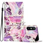For Xiaomi Redmi 9A Colored Drawing Leather Phone Case(Purple Marble)