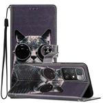 For Xiaomi Redmi 10 Colored Drawing Leather Phone Case(Sunglasses Cat)