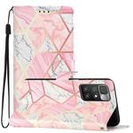 For Xiaomi Redmi 10 Colored Drawing Leather Phone Case(Pink Marble)