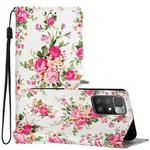 For Xiaomi Redmi 10 2022 Colored Drawing Leather Phone Case(Peonies)