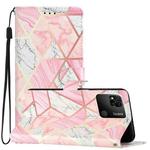 For Xiaomi Redmi 10A Colored Drawing Leather Phone Case(Pink Marble)