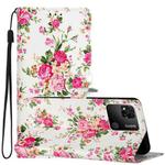 For Xiaomi Redmi 10A Colored Drawing Leather Phone Case(Peonies)