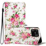 For Xiaomi Redmi 10C Colored Drawing Leather Phone Case(Peonies)