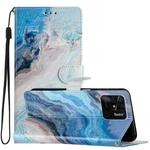 For Xiaomi Redmi 10C Colored Drawing Leather Phone Case(Blue Marble)