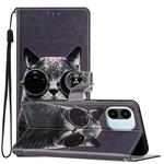 For Xiaomi Redmi  A1 Colored Drawing Leather Phone Case(Sunglasses Cat)