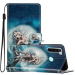 For Xiaomi Redmi Note 8T Colored Drawing Leather Phone Case(Twin Wolves)