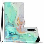 For Xiaomi Redmi Note 8T Colored Drawing Leather Phone Case(Green Marble)