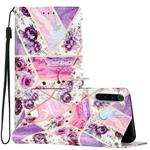 For Xiaomi Redmi Note 8T Colored Drawing Leather Phone Case(Purple Marble)