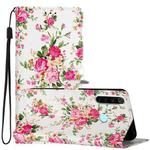 For Xiaomi Redmi Note 8T Colored Drawing Leather Phone Case(Peonies)