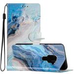 For Xiaomi Redmi Note 9 Colored Drawing Leather Phone Case(Blue Marble)