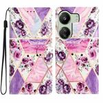 For Xiaomi Redmi 13C Colored Drawing Leather Phone Case(Purple Marble)