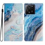 For Xiaomi 13T 5G Colored Drawing Leather Phone Case(Blue Marble)