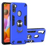 For Samsung Galaxy A11 / M11 2 in 1 Armour Series PC + TPU Protective Case with Ring Holder(Dark Blue)