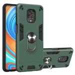 For Xiaomi Redmi Note 9S / Note 9 Pro / Note 9 Pro Max 2 in 1 Armour Series PC + TPU Protective Case with Ring Holder(Dark Green)