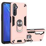 For OPPO Realme 6 2 in 1 Armour Series PC + TPU Protective Case with Ring Holder(Rose Gold)