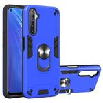 For OPPO Realme 6 2 in 1 Armour Series PC + TPU Protective Case with Ring Holder(Dark Blue)