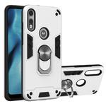 For Motorola Moto E7 2 in 1 Armour Series PC + TPU Protective Case with Ring Holder(Silver)