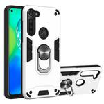 For Motorola Moto G8 Power 2 in 1 Armour Series PC + TPU Protective Case with Ring Holder(Silver)