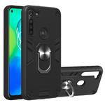 For Motorola Moto G8 Power 2 in 1 Armour Series PC + TPU Protective Case with Ring Holder(Black)