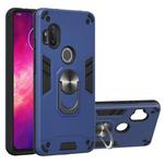 For Motorola One Hyper 2 in 1 Armour Series PC + TPU Protective Case with Ring Holder(Royal Blue)