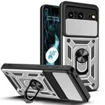 For Google Pixel 8 5G Sliding Camera Cover Design TPU Hybrid PC Phone Case(Silver)