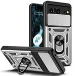 For Google Pixel 8 Pro 5G Sliding Camera Cover Design TPU Hybrid PC Phone Case(Silver)