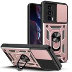 For Xiaomi Poco F5 Pro Sliding Camera Cover Design TPU Hybrid PC Phone Case(Rose Gold)