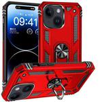 For iPhone 15 Plus Shockproof TPU + PC Phone Case with Holder(Red)