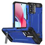 For Motorola Moto G 5G 2023 Matte Holder Phone Case(Dark Blue)