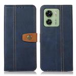 For Motorola Edge 40 5G Stitching Thread Calf Texture Leather Phone Case(Blue)