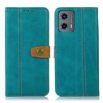 For Motorola Moto G 5G 2023 Stitching Thread Calf Texture Leather Phone Case(Light Green)