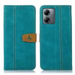 For Motorola Moto G14 4G Stitching Thread Calf Texture Leather Phone Case(Light Green)