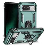 For Google Pixel 8 Shockproof TPU + PC Phone Case with Holder(Dark Green)