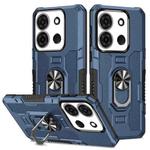 For Infinix Smart 7 African Ring Holder Armor Hybrid Phone Case(Blue)