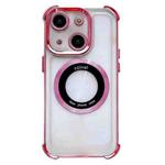 For iPhone 14 6D Electroplating Armor Magsafe Phone Case(Pink)