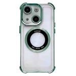 For iPhone 14 6D Electroplating Armor Magsafe Phone Case(Green)