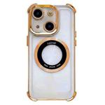 For iPhone 13 6D Electroplating Armor Magsafe Phone Case(Gold)