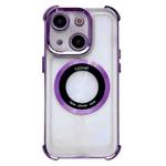 For iPhone 13 6D Electroplating Armor Magsafe Phone Case(Purple)