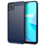 For Realme C11 Brushed Texture Carbon Fiber TPU Phone Case(Blue)