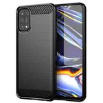 For Realme 7 Pro Brushed Texture Carbon Fiber TPU Phone Case(Black)