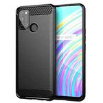 For Realme C17 Brushed Texture Carbon Fiber TPU Phone Case(Black)