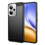 For Realme 14 5G Brushed Texture Carbon Fiber TPU Phone Case(Black)