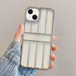 For iPhone 14 Plus Electroplating Door Frame Transparent TPU Phone Case(Silver)