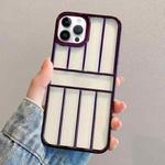 For iPhone 13 Pro Electroplating Door Frame Transparent TPU Phone Case(Deep Purple)