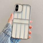 For iPhone X / XS Electroplating Door Frame Transparent TPU Phone Case(Silver)