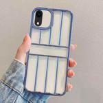 For iPhone XR Electroplating Door Frame Transparent TPU Phone Case(Sierra Blue)