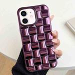 For iPhone 12 mini 3D Cube Weave Texture Electroplating Phone Case(Purple)
