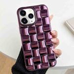 For iPhone 11 Pro Max 3D Cube Weave Texture Electroplating Phone Case(Purple)