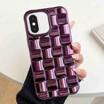 For iPhone XS / X 3D Cube Weave Texture Electroplating Phone Case(Purple)